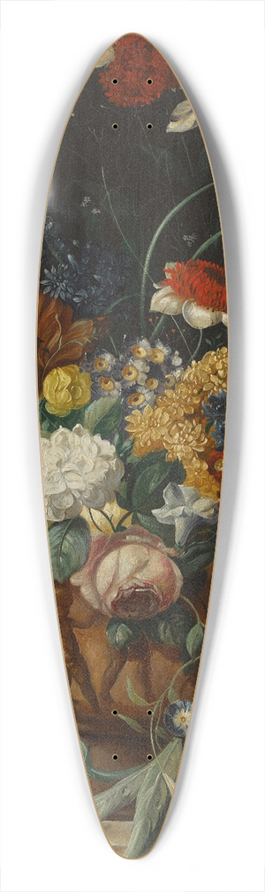 Franz Xaver Pieler - A still life with a bouquet of flowers on a marble ledge 39.3 inch art pintail longboard deck