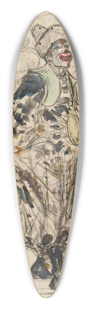 Frdric Houbron - Clown dans la rue, un jour de mardi-gras 39.3 inch art pintail longboard deck