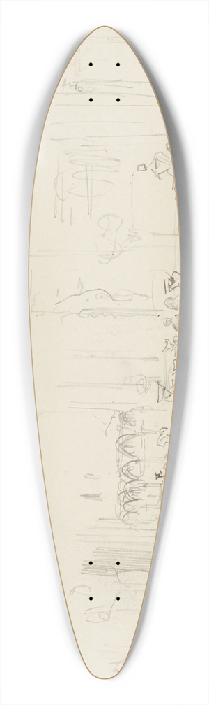 Frdric Houbron - Personnages et calches sur un boulevard 39.3 inch art pintail longboard deck