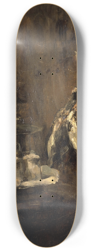 Carl Schuch - Still Life with Partridges and Cheese 8.25 inch art skate deck
