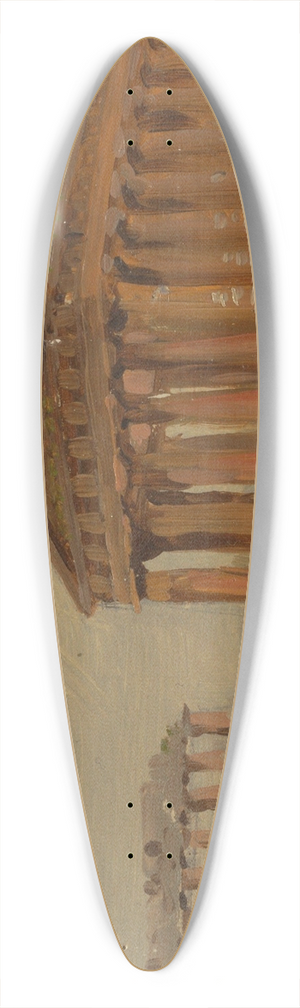 Frederic Edwin Church - Paestum, Temple of Neptune 39.3 inch art pintail longboard deck Frederic Edwin Church - Paestum, Temple of Neptune 39.3 inch art pintail longboard deck