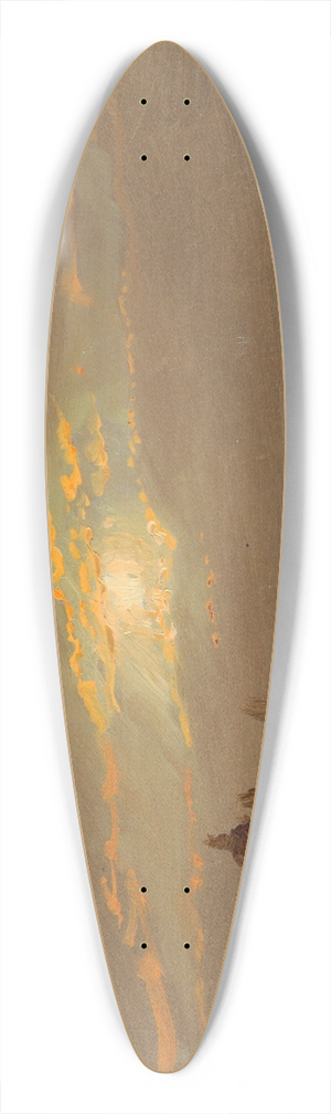 Frederic Edwin Church - Winter Landscape at Moonlight 39.3 inch art pintail longboard deck