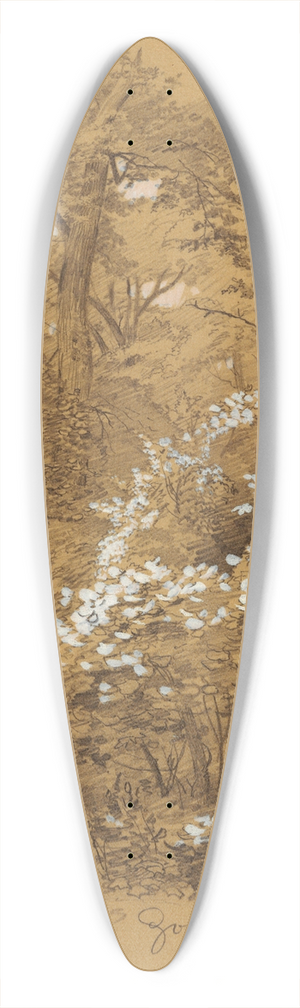 Frederic Edwin Church - Woodland Scene, Goat Island, Niagara River, New York 39.3 inch art pintail longboard deck