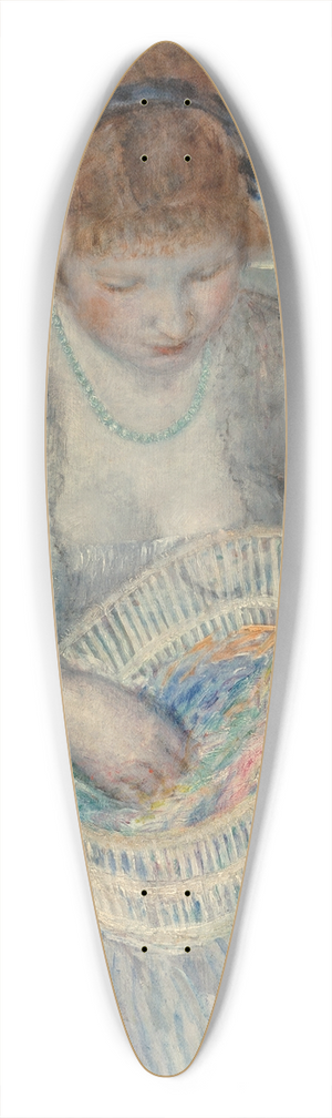 Frederick Carl Frieseke - Girl with a Basket of Ribbons 39.3 inch art pintail longboard deck Frederick Carl Frieseke - Girl with a Basket of Ribbons 39.3 inch art pintail longboard deck
