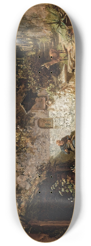 Carl Spitzweg - Hermitmending his nets 8.25 inch art skate deck