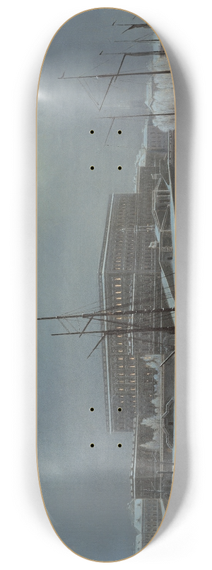 Carl Stefan Bennet - View of the Royal Palace of Stockholm. Winter 8.25 inch art skate deck