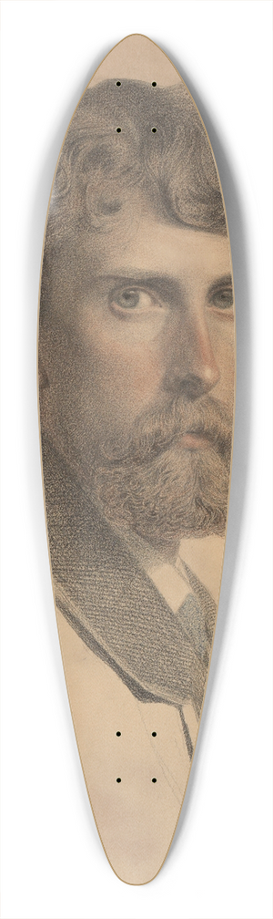 Frederick Sandys - Portrait of Colonel Herbert Harrington Roberts (b.1837) 39.3 inch art pintail longboard deck Frederick Sandys - Portrait of Colonel Herbert Harrington Roberts (b.1837) 39.3 inch art pintail longboard deck
