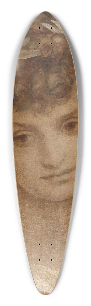 Frederic Leighton - Study Of A Girls Head, Wreathed In Laurel 39.3 inch art pintail longboard deck