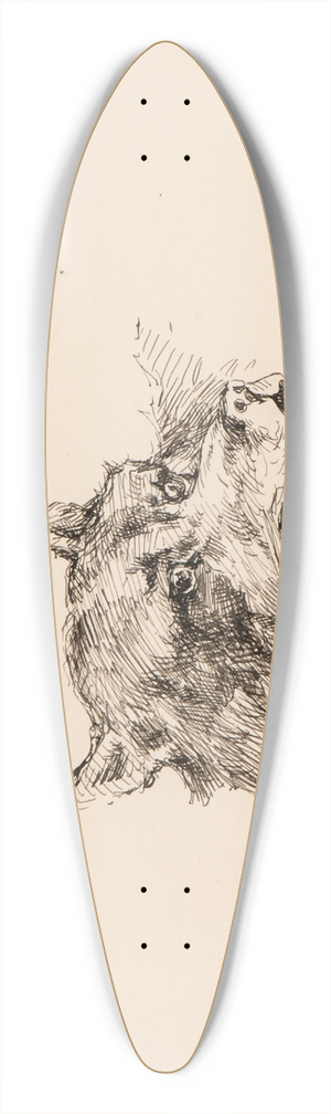 Frederic Remington - Illustration for The Song of Hiawatha 39.3 inch art pintail longboard deck