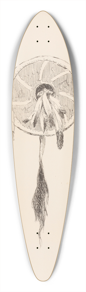 Frederic Remington - Shield, illustration for The Song of Hiawatha 39.3 inch art pintail longboard deck