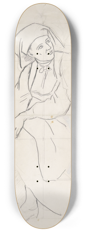 Adolph Tidemand - Sittende kvinne 8.25 inch art skate deck