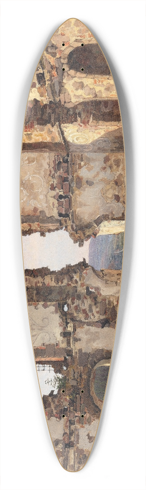 Frederik Sdring - The Ruins of Brahehus near Jnkping, Sweden. Study 39.3 inch art pintail longboard deck