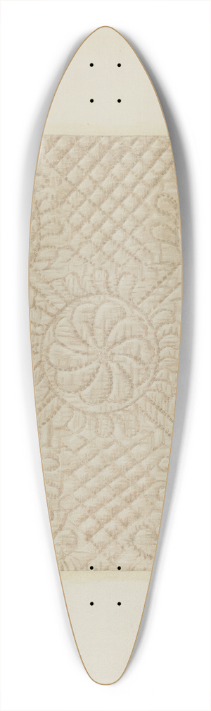 Fred Hassebrock - Detail of Quilt  Tulip Pattern 39.3 inch art pintail longboard deck