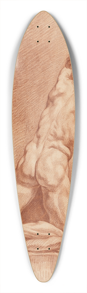French School - A Male Nude Seen from Behind 39.3 inch art pintail longboard deck