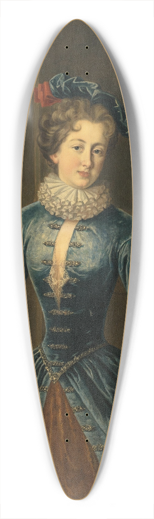 French School - Portrait Of A Lady With A Page And A Mask 39.3 inch art pintail longboard deck