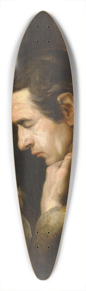 French School - Portrait of A Man By Candlelight 39.3 inch art pintail longboard deck