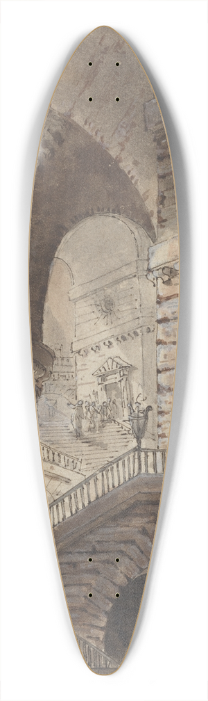 French School - Roman Prison 39.3 inch art pintail longboard deck