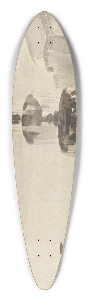 French School - The Fountain 39.3 inch art pintail longboard deck
