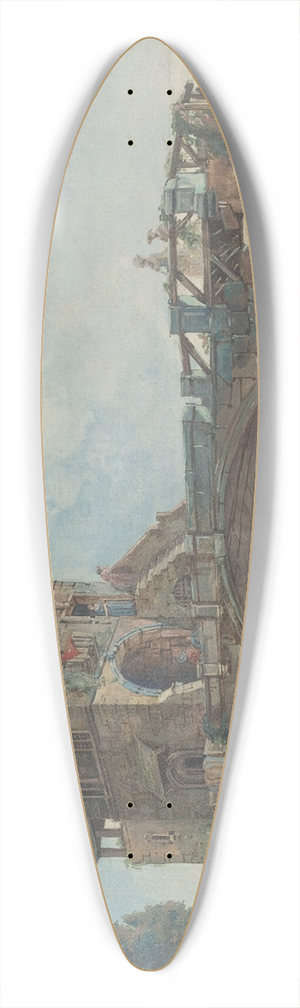 French School - The Ponte Salario with Laundresses 39.3 inch art pintail longboard deck