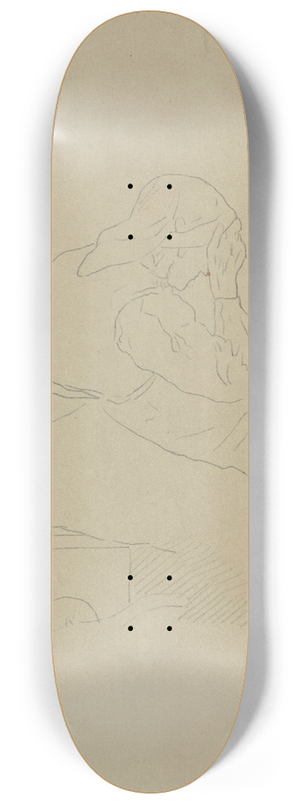 Adolph Tidemand - Sittende kvinne med hodet i hendene 8.25 inch art skate deck