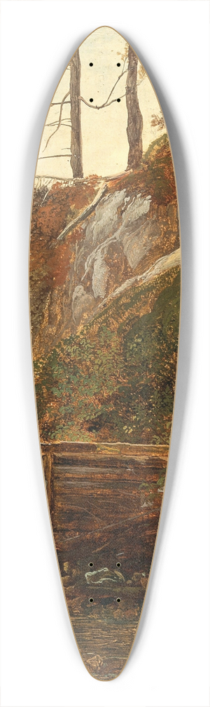 Friedrich August Matthias Gauermann - The Weir near Miesenbach 39.3 inch art pintail longboard deck