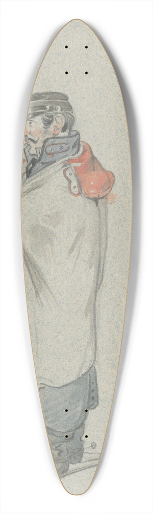 Friedrich Carl von Scheidlin - Soldier in a Cape 39.3 inch art pintail longboard deck