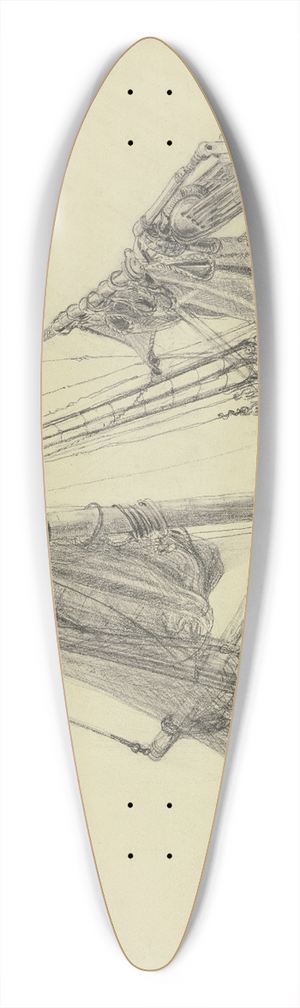 Friedrich Ernst Morgenstern - Fishing boat 39.3 inch art pintail longboard deck