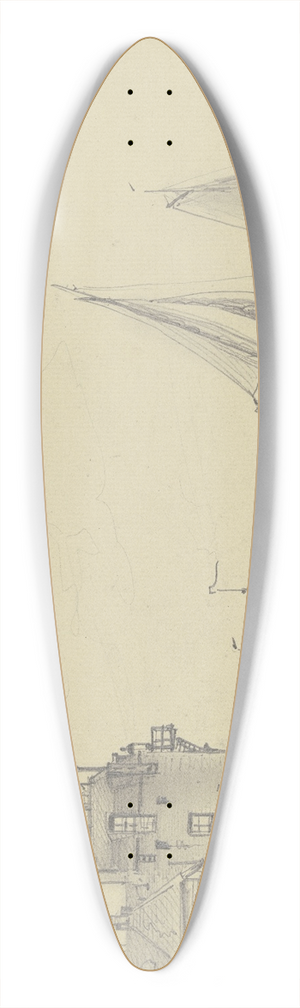 Friedrich Ernst Morgenstern - Hafen in Veere auf Walcheren 39.3 inch art pintail longboard deck