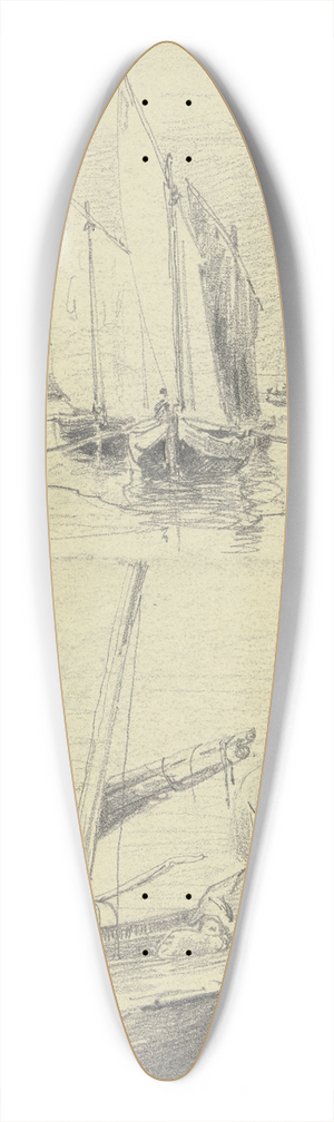 Friedrich Ernst Morgenstern - Studienblatt; Fischerboote bei Chioggia 39.3 inch art pintail longboard deck