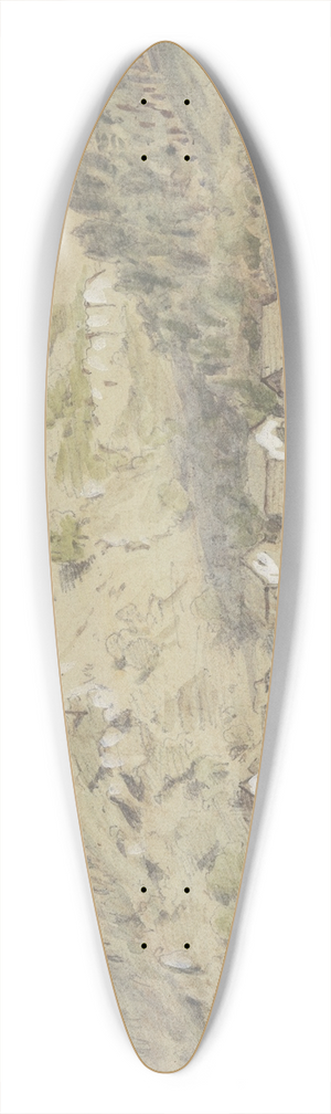 Friedrich Eugen Peipers - The shore opposite Schandau 39.3 inch art pintail longboard deck