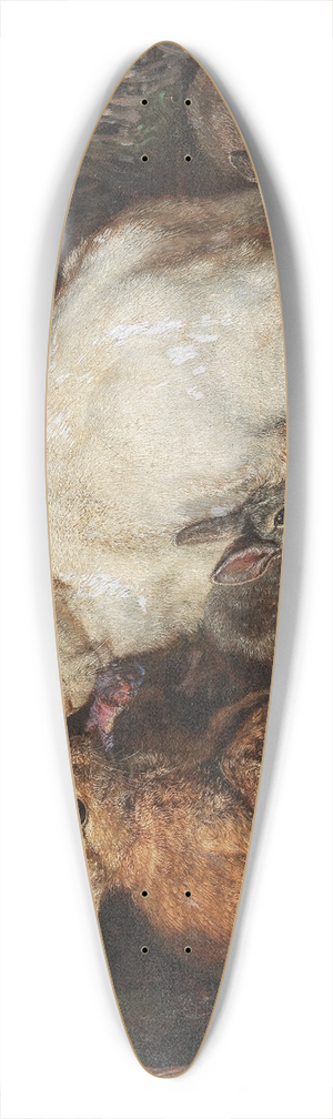 Friedrich Heimerdinger - A Family of Hares 39.3 inch art pintail longboard deck