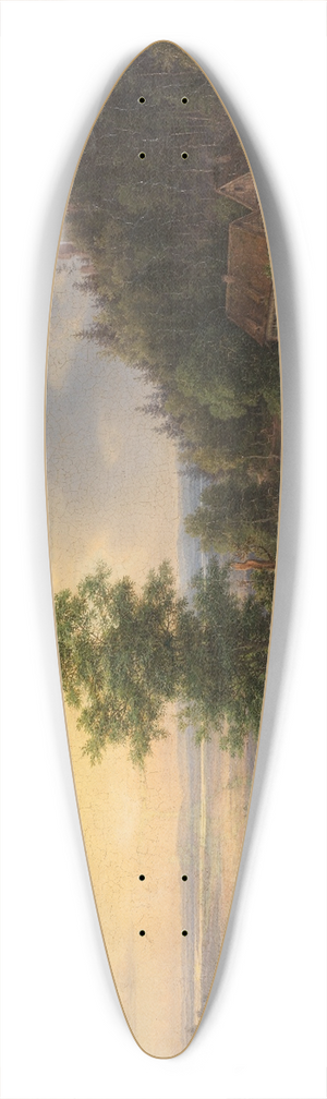 Friedrich Helmsdorf - Burg Eberstein bei Baden-Baden mit Blick in die Rheinebene 39.3 inch art pintail longboard deck