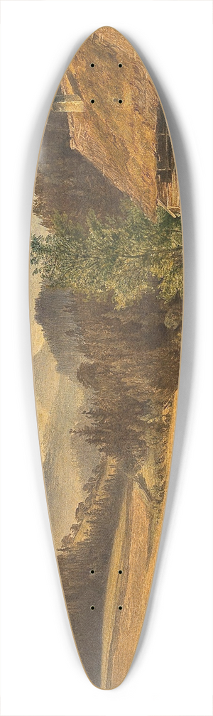 Friedrich Loos - Summer landscape in the mountains 39.3 inch art pintail longboard deck