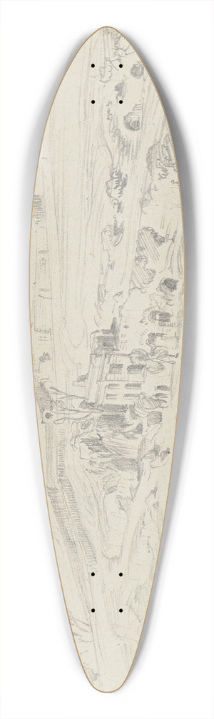 Friedrich Metz - Landscape near Rome 39.3 inch art pintail longboard deck