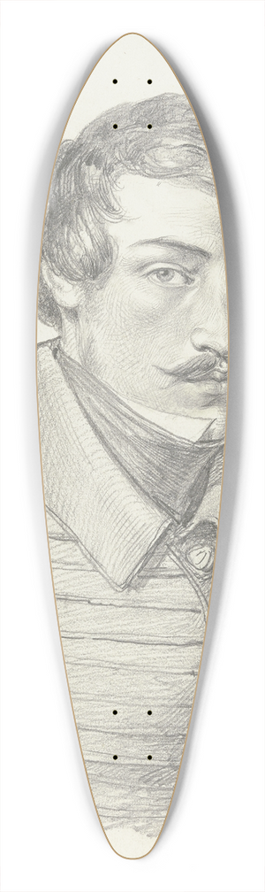 Friedrich Mosbrugger  - Brustbild eines jungen Mannes 39.3 inch art pintail longboard deck Friedrich Mosbrugger  - Brustbild eines jungen Mannes 39.3 inch art pintail longboard deck