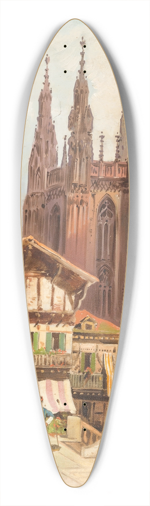 Friedrich Perlberg - In front of Burgos cathedral 39.3 inch art pintail longboard deck