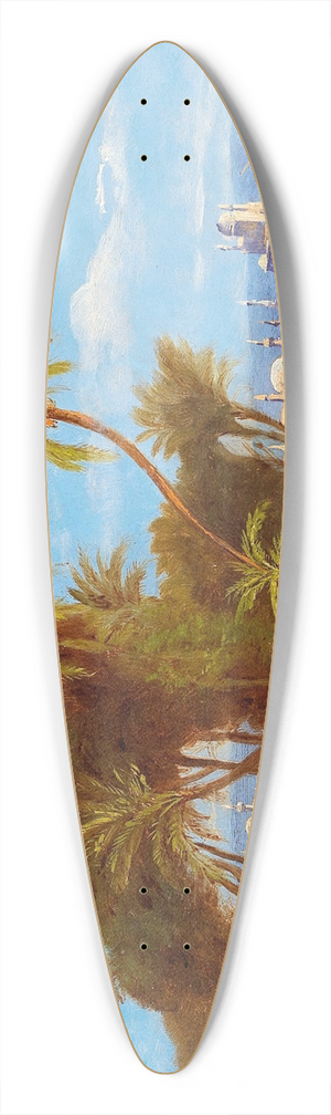 Friedrich Perlberg - Palm Woodland near Cairo 39.3 inch art pintail longboard deck