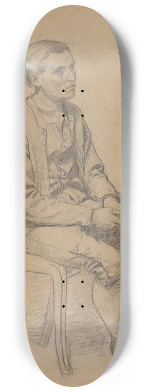 Adolph Tidemand - Sittende mann med bok 8.25 inch art skate deck