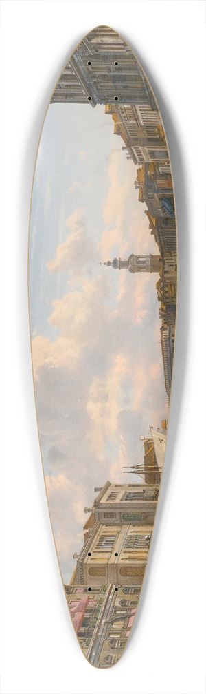 Friedrich von Nerly - A View Of The Grand Canal Looking Towards The Rialto Bridge, Venice 39.3 inch art pintail longboard deck