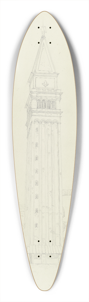 Friedrich Wilhelm Ludwig - Der Markusturm in Venedig 39.3 inch art pintail longboard deck