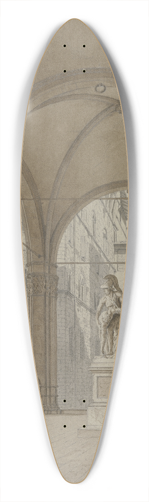 Friedrich Wilhelm Ludwig - Die Loggia dei Lanzi in Florenz 39.3 inch art pintail longboard deck