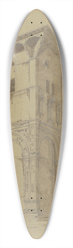 Friedrich Wilhelm Ludwig - Die Loggia del Bigallo in Florenz 39.3 inch art pintail longboard deck