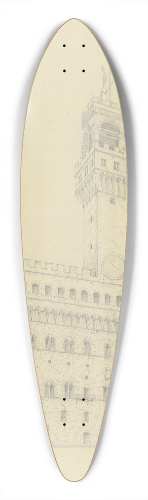 Friedrich Wilhelm Ludwig - Die Piazza della Signoria mit dem Palazzo Vecchio in Florenz 39.3 inch art pintail longboard deck