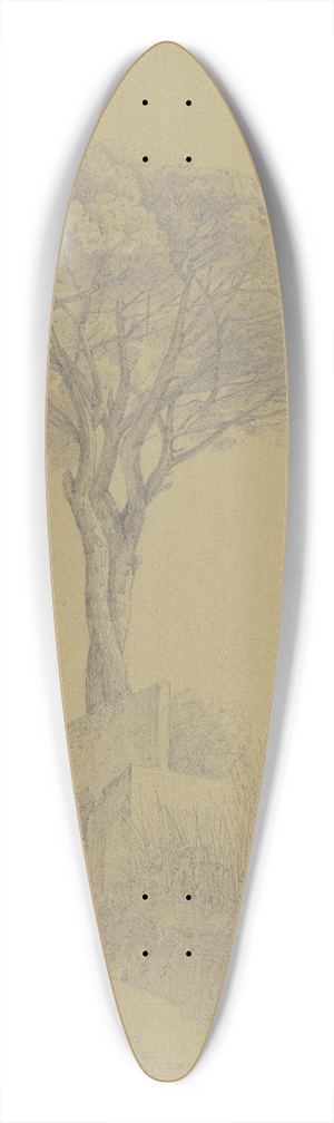 Friedrich Wilhelm Ludwig - Pinie im Giardino Barberini in Rom 39.3 inch art pintail longboard deck