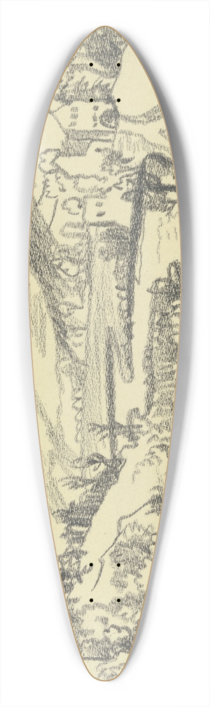Fried Stern - Landscape. 39.3 inch art pintail longboard deck