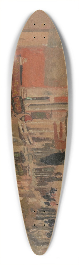 Frits Thaulow - Street in Venice 39.3 inch art pintail longboard deck
