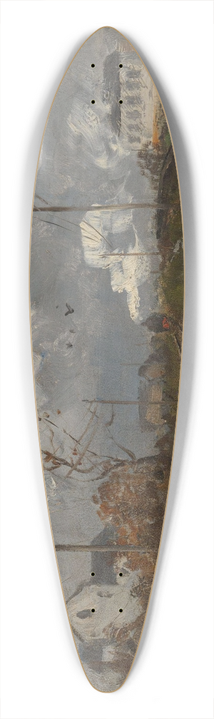 Frits Thaulow - The Train is arriving 39.3 inch art pintail longboard deck