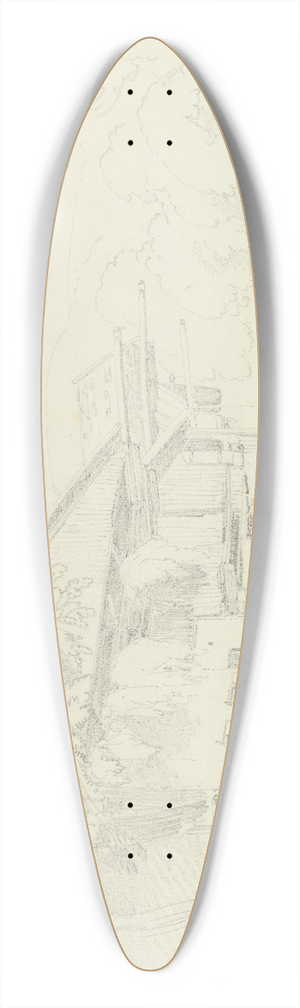 Fritz Bamberger - Farmstead in Partenkirchen 39.3 inch art pintail longboard deck