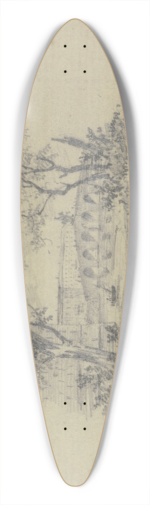Fritz Bamberger - Stadtansicht mit steinerner Brcke 39.3 inch art pintail longboard deck