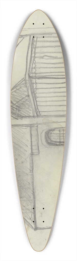 Fritz Boehle - Gateway of a farmstead 39.3 inch art pintail longboard deck
